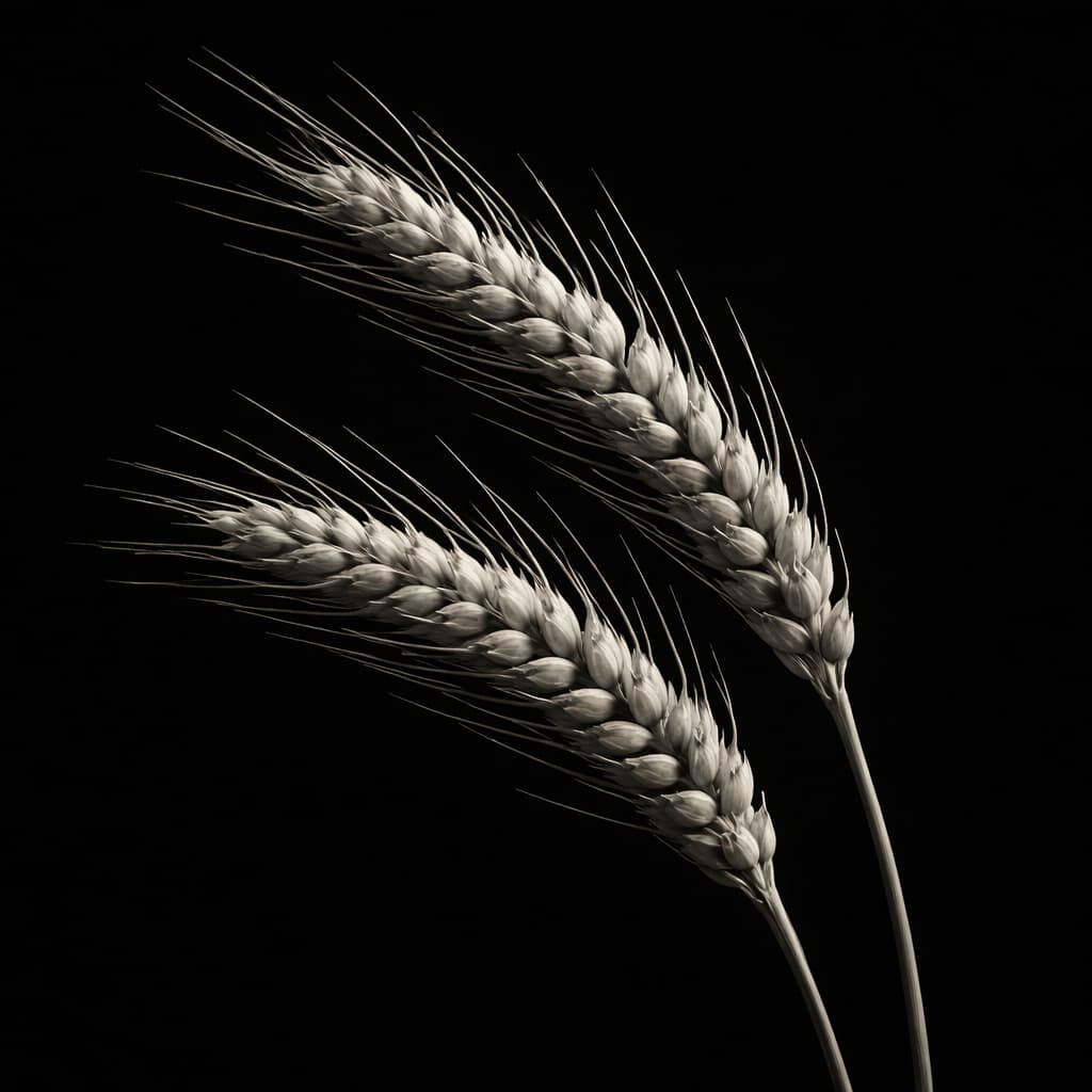 Photo de 2 épis de blé en noir et blanc
